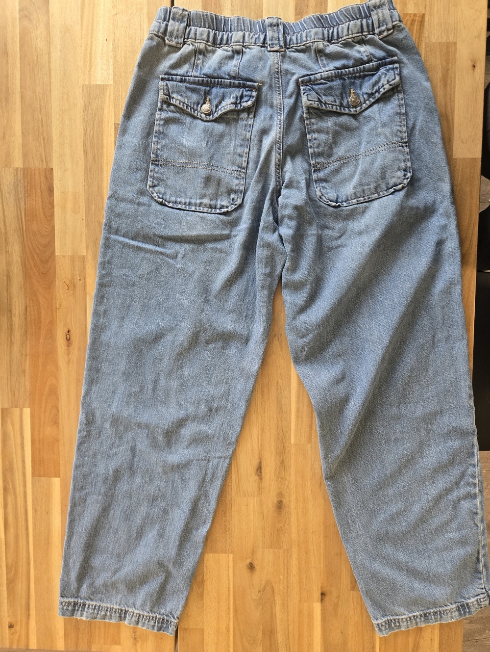 We The Free light blue denim elastic-waist Wide Leg pants - Picture 2 of 7